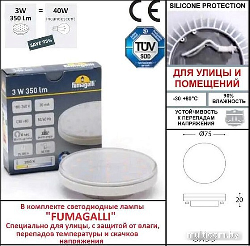 Подсветка для ступеней Fumagalli Leti 2S3.000.000.WYG1L