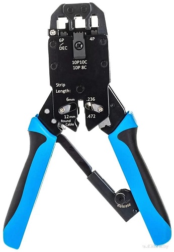 Кримпер Hyperline HT-200AR (черный/голубой)