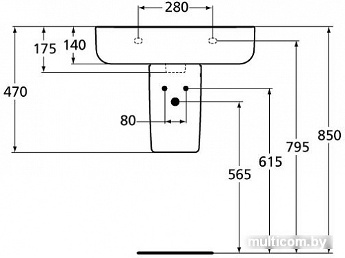 Умывальник Ideal Standard Connect ARC E787501 60x46