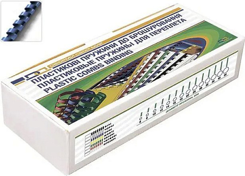 Пластиковая пружина для переплета D&A art A4 16 мм 100 шт (синий)