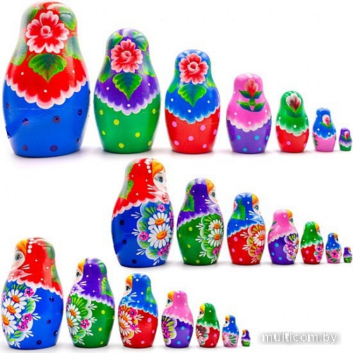 Развивающая игра Брестская Матрешка Разноцветная радужная (набор 7 шт)