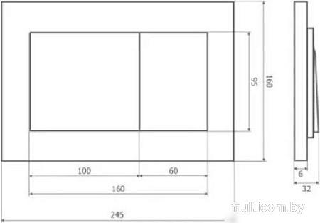 Панель смыва Axus 097LB Slim (черный)