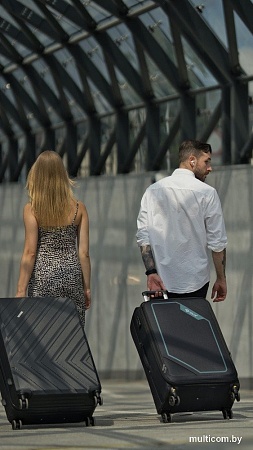 Чемодан-спиннер Solier STL2240 (M, черный/зеленый)