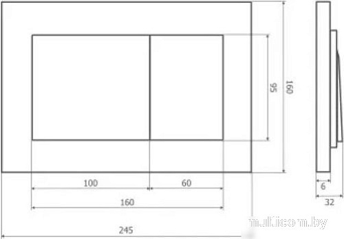 Панель смыва Axus 097LB Slim (черный)