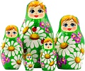 Развивающая игра Брестская Матрешка В летнем сарафане с ромашками (набор 5 шт)