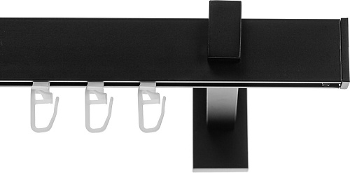 Карниз для штор Sundays Home Флэт Лайн Изи одинарный (заглушка черный матовый 2 м)