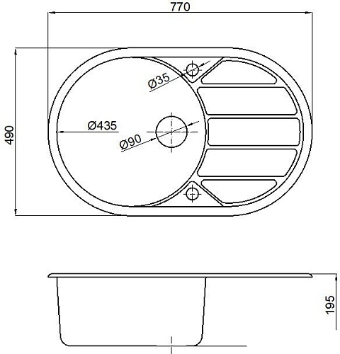 Кухонная мойка Marblan Elon L (гранит)