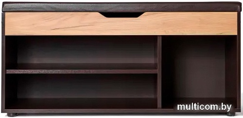 Банкетка Doma Liga с откидной крышкой 105.5x31.4x50 (венге/дуб бунратти/коричневый кожзам)