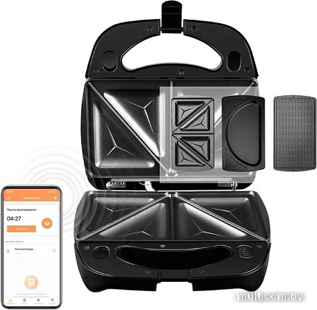 Многофункциональная сэндвичница Redmond Мультипекарь SkyBaker RMB-M656/3S + Электрочайник Redmond RK-M1571