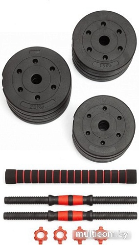 Набор гантелей с грифом для штанги VictoryFit VF-DC200 2x10 кг