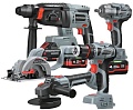 Profipower ProfiSet-5F18 E0267 (болгарка, гайковерт, перфоратор, шуруповерт, циркулярка, 3 АКБ, кейс)
