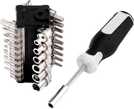 Набор отвертка с битами и головками Kranz KR-12-4791 (31 предмет)