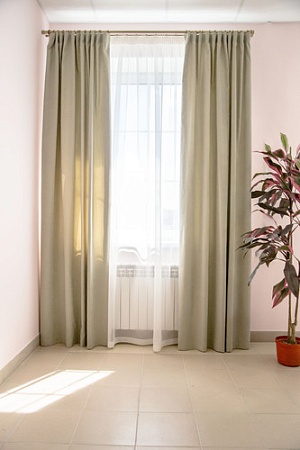 Комплект штор Decoretto Сатин СО-K9 4x2.6 м (оливковый, 2 шт)