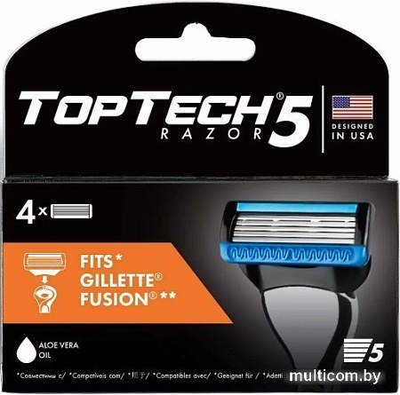 Сменные кассеты для бритья TopTech 4 сменные кассеты Razor 5
