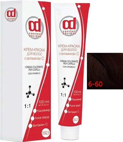 Крем-краска для волос Constant Delight Crema Colorante 6/60 темно-русый шоколадно-натуральный