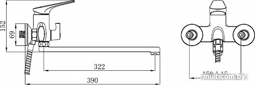 Смеситель РМС SL122W-006E (белый/золотистый)