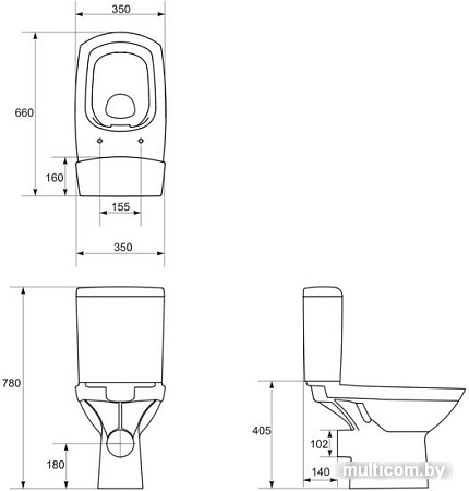 Унитаз Cersanit Carina New Clean On KO-CAR011-3/5-CON-S-DL