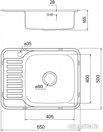 Кухонная мойка IDDIS Basic BAS65SRi77
