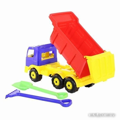 Полесье Премиум автомобиль-самосвал + лопата большая грабли большие 9851