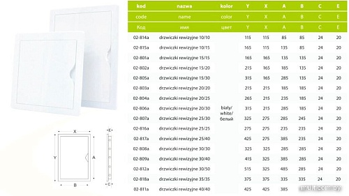 Люк airRoxy 02-815a 115х165мм