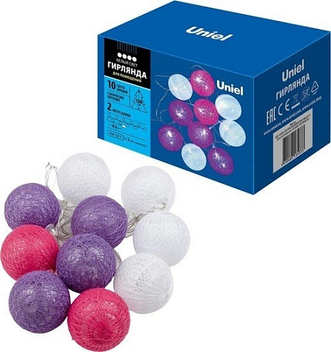 Новогодняя гирлянда Uniel ULD-S0200-010/STB/2AA WHITE IP20 TANGLES-1 UL-00007341