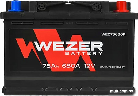 Автомобильный аккумулятор Wezer WEZ75680R (75 А·ч)
