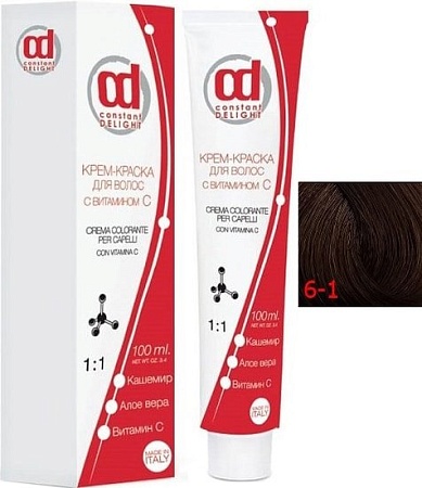 Крем-краска для волос Constant Delight Crema Colorante с витамином С 6/1 темно-русый сандрэ