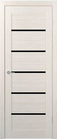 Межкомнатная дверь Юркас Stark ST1 ДО 70x200 (бьянко, стекло lacobel черный лак)