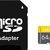 Карта памяти Usams US-ZB119 High Speed TF Card 64GB (с адаптером)