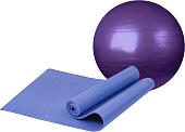Набор для йоги Sundays Fitness Фитбол IR97402-65 + Коврик IR97504 (фиолетовый, голубой)