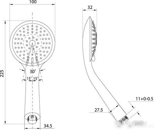Душевая лейка Milardo Essential 3803F10M18