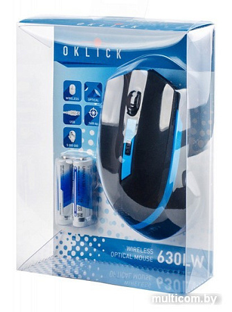 Мышь Oklick 630LW Wireless Optical Mouse Black/Blue (923003)