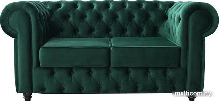 Диван Brioli Честерфилд двухместный (микровелюр, В63 бирюзовый)