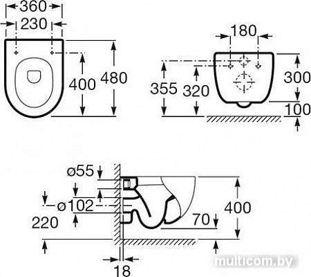 Унитаз Roca Meridian-N Compacto (346248000) без крышки