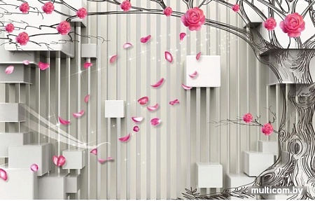 Фотообои Citydecor Цветочная абстракция 5 3D с защитным покрытием 400x254