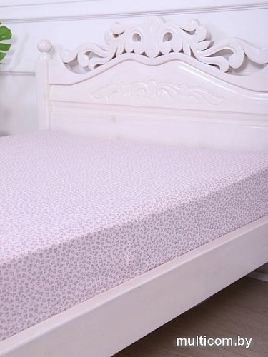 Постельное белье Luxsonia Трикотаж на резинке 200x200 2418 (цветочный розовый)