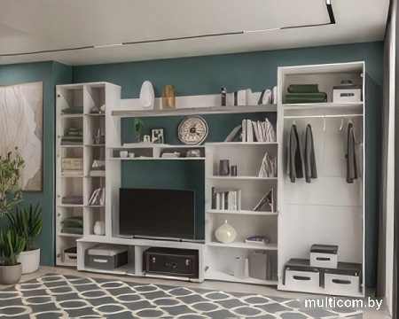 Стенка Мебель-АРС Мальта (белый/ателье светлый)