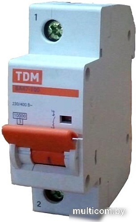 Выключатель автоматический TDM Electric ВА 47-100 1Р 50А 10кА х-ка С SQ0207-0052