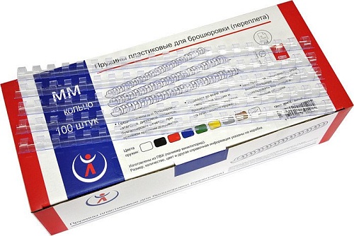 Пластиковая пружина для переплета РеалИСТ Пластик 19 мм (прозрачный)