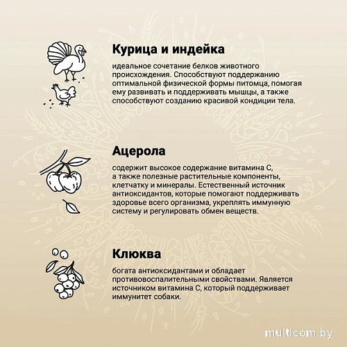Сухой корм для собак Craftia Natura для щенков средних и крупных пород с ягненком и перепелкой (2кг)