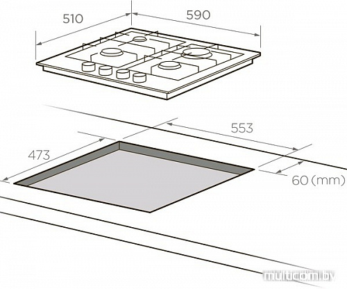 Варочная панель Midea MG 685 TGW