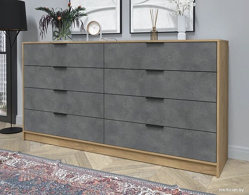 Комод Интерлиния Концепт КТ-К197 (бетон портленд/дуб золотой)