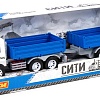 Грузовик Полесье Сити бортовой с прицепом 93127 (синий)