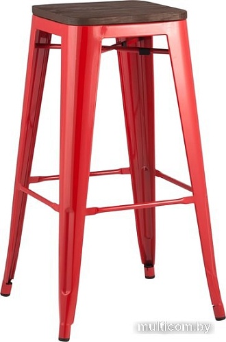 Табурет Stool Group TOLIX WOOD барный (красный) глянцевый
