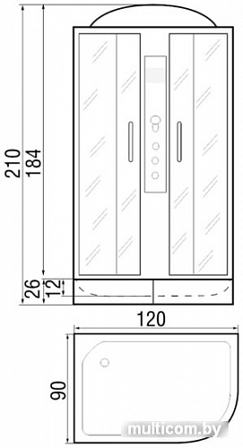 Душевая кабина River Dunay 120/90/26 MT R