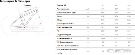 Велосипед Stark Outpost 26.1 V р.16 2021 (оранжевый/серый)