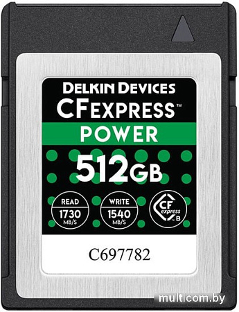 Карта памяти Delkin Devices Power CFexpress DCFX1-512 512GB