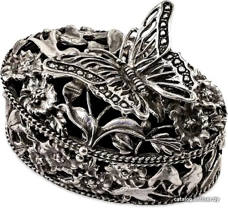 Декоративная шкатулка Кольчугинский мельхиор Бабочка КМ1175ШК06