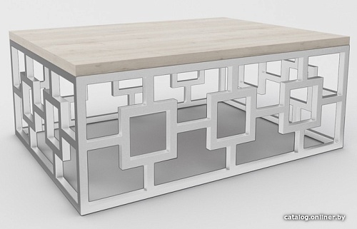 Журнальный столик Hype Mebel Лок 60x80 (белый/древесина белая)