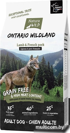 Сухой корм для собак Natura Wild Ontario Wildland для всех пород с ягненком и французской свининой 12 кг
